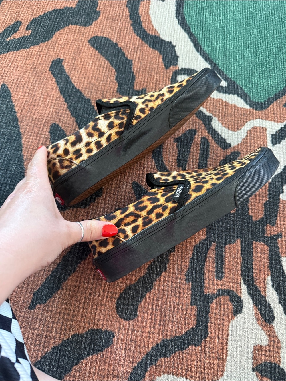 Vans Leopard Print Slip Ons - Picture 2 of 5